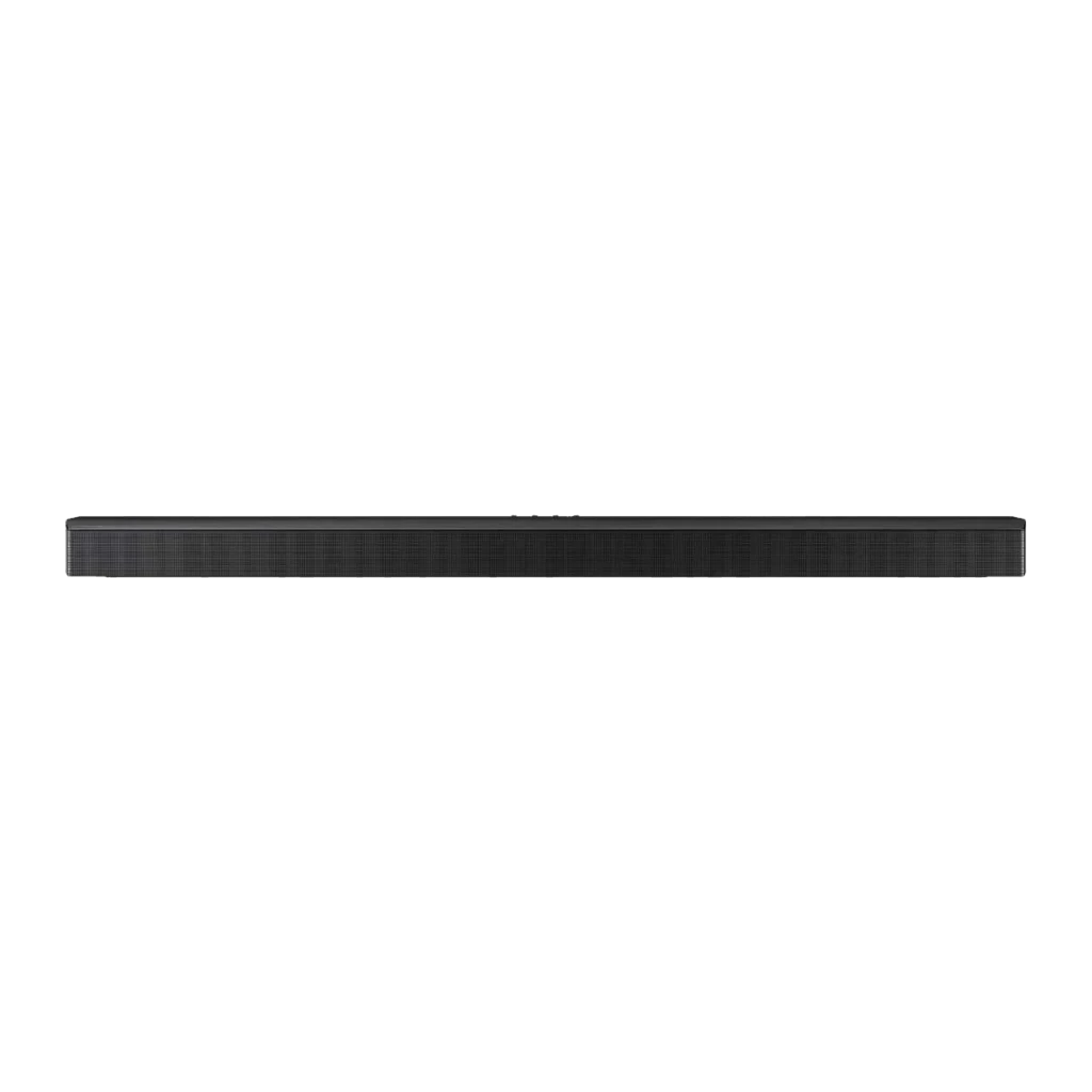 Samsung Barre de son HW-B750F 5.1 400W noir, vue de face: barre, caisson de basses sans fil et télécommande - Ítem1