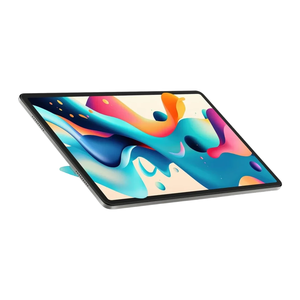 HONOR Pad X8b 4Go/128Go Gris Sidéral Spatial 4G 11 pouces IPS 90Hz Snapdragon 680, vue avant en angle: écran allumé fond