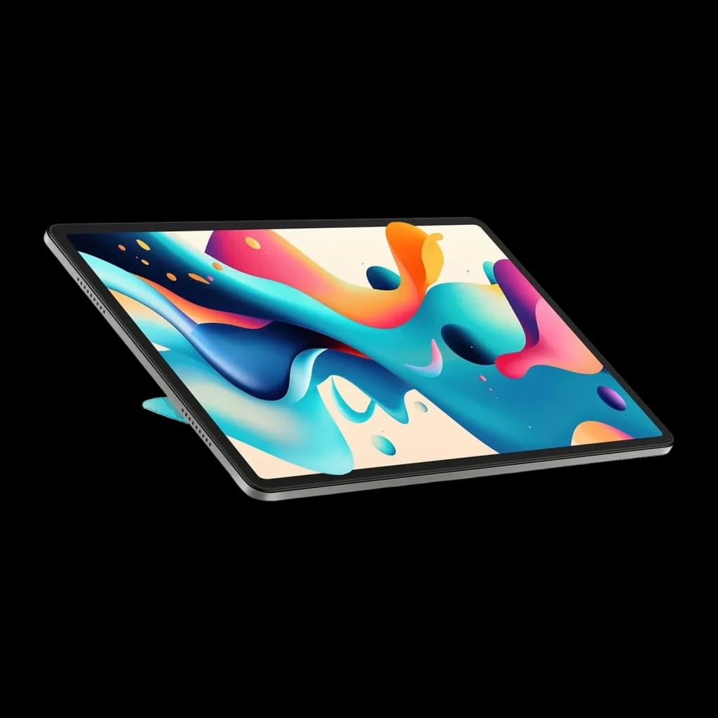 HONOR Pad X8b 4Go/128Go Gris Sidéral Spatial 4G 11 pouces IPS 90Hz Snapdragon 680, vue avant en angle: écran allumé fond