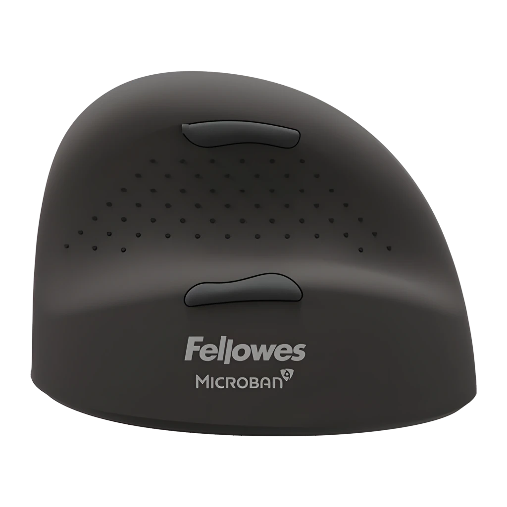 Fellowes Breyta Plus+ talla L zurdo negro, vista lateral: rueda de desplazamiento, botones laterales y puerto USB-C en la - Ítem2