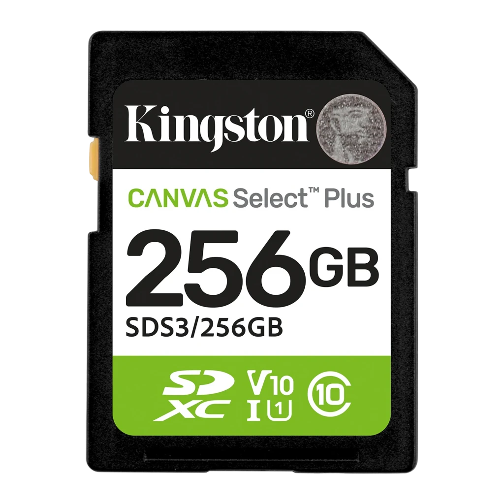 Kingston Canvas Select Plus SDXC 256GB, emballage avant: boîte verte avec carte SD en blister, 150MB/s U1 V10 - Ítem1
