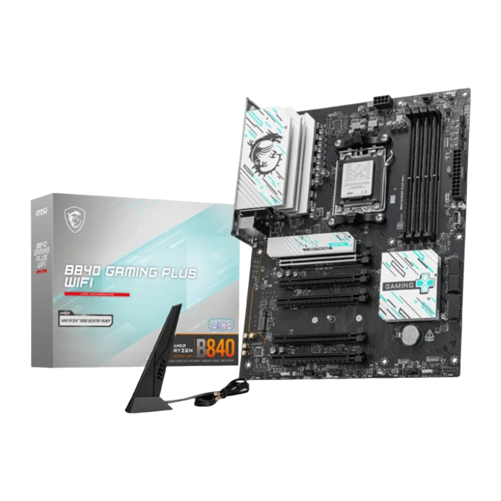 MSI B840 Gaming Plus WiFi noir/argent, kit avec boîte: carte mère, boîte produit et antenne WiFi incluse - Ítem3