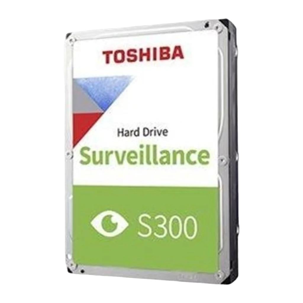 Toshiba S300 Surveillance 2TB, vista frontal: etiqueta com logo, faixa verde S300 e ícone de olho - Item2