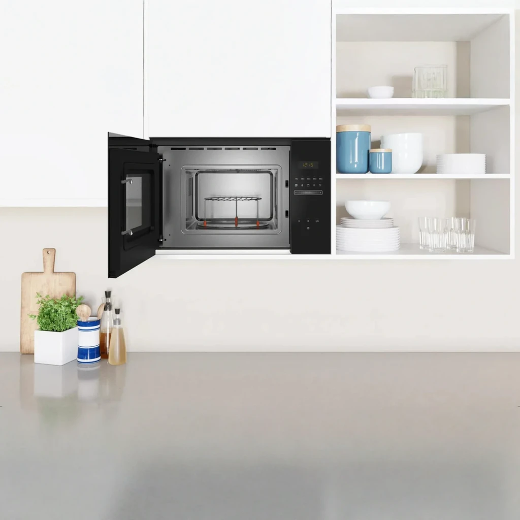 Balay 3CG5172N2 verre noir, vue de face: porte en verre, panneau tactile avec affichage LED et sélecteur de puissance - Ítem1