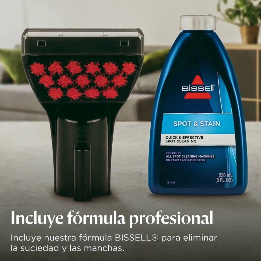 BISSELL SpotClean ProHeat 36988 vermelho titânio, vista frontal 3/4: depósito transparente iluminado, mangueira e acessório - Item8