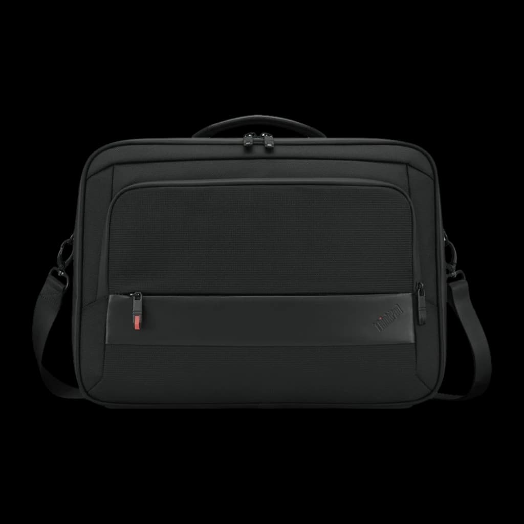 Lenovo Pasta ThinkPad Professional Topload Gen 2 16" preto, vista frontal: bolso dianteiro com fecho vermelho e logótipo