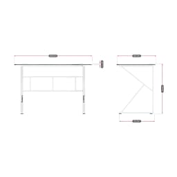 Huzaro Mesa gaming Hero 1.6 Blanca, diagrama técnico: vistas frontal y lateral con cotas 120x60x75 cm