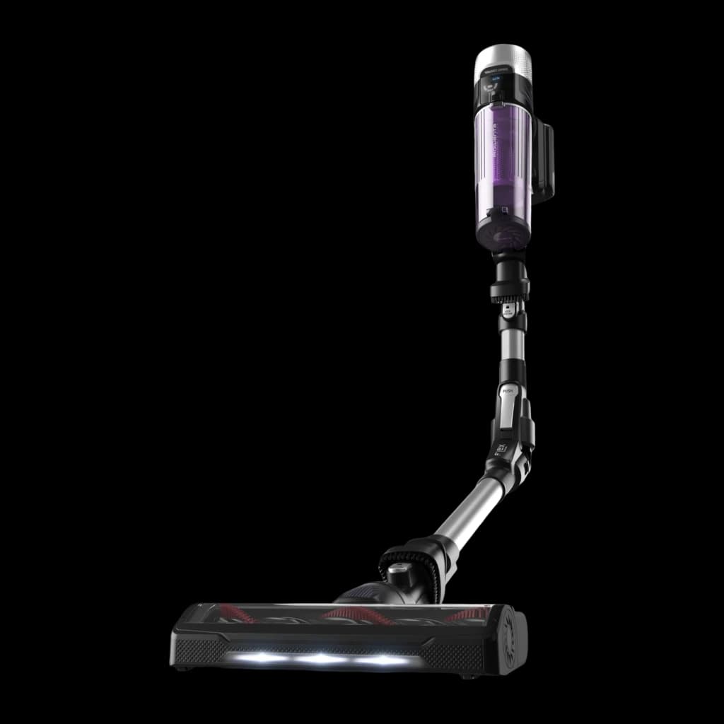 Rowenta X-Force Flex 9.60 Allergy RH2037WO preto roxo, kit lateral: aspirador com escova iluminada e tubo flex dobrado ao