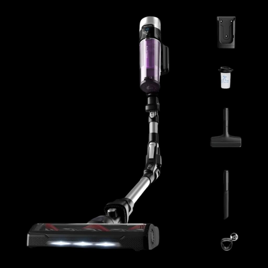 Rowenta X-Force Flex 9.60 Allergy RH2037WO preto roxo, kit completo: aspirador com escova iluminada e acessórios incluídos