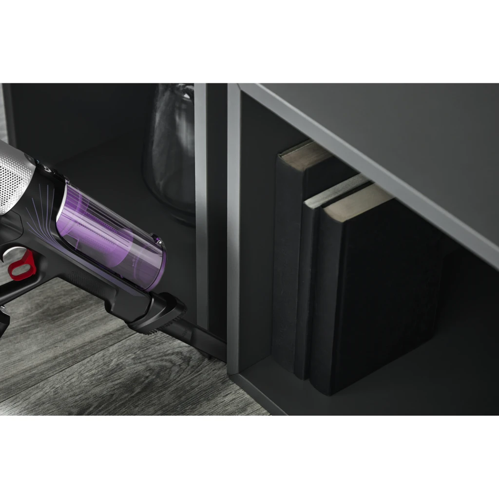 Rowenta X-Force Flex 9.60 Allergy RH2037WO preto roxo, vista diagonal: aspirador de cabo completo com depósito roxo e escova - Item5