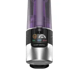 Rowenta X-Force Flex 9.60 Allergy RH2037WO Preto Roxo, detalhe: painel Smart Control com modos ECO AUTO BOOST e depósito