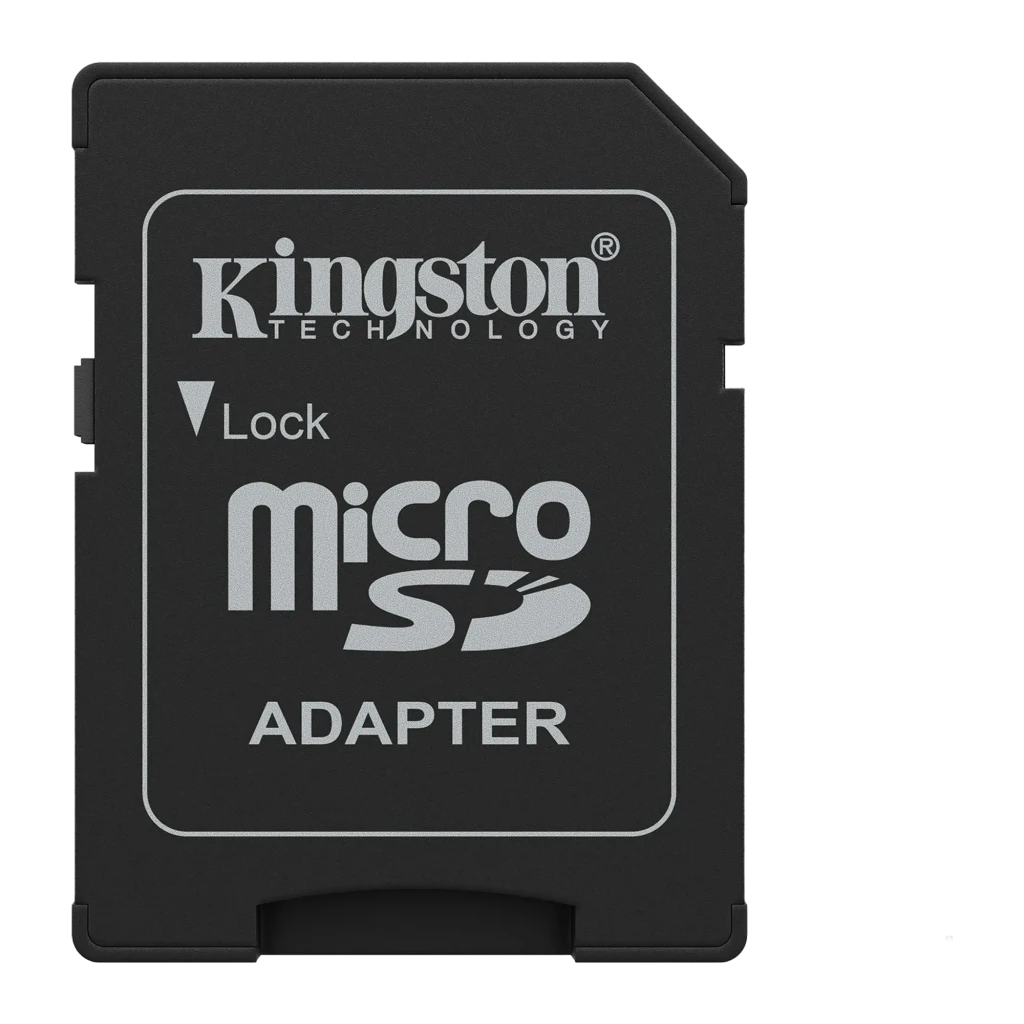 Kingston Canvas Select Plus microSD 128GB preto, kit frontal plano: adaptador SD à esquerda e cartão microSD à direita - Item3