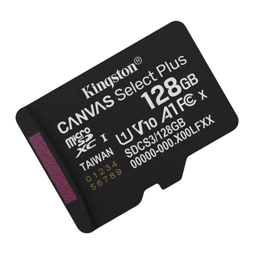 Kingston Canvas Select Plus microSD 128GB preto, kit frontal plano: adaptador SD à esquerda e cartão microSD à direita - Item2
