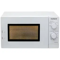 Corberó CMICM4020W Blanc, vue de face: porte avec grille dorée et boutons rotatifs sur le côté droit