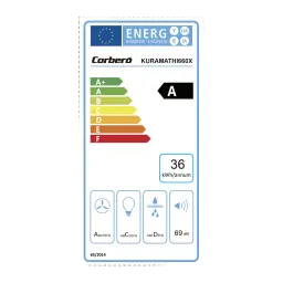 Corberó CMICM4020W Blanc, étiquette énergie: classe A, consommation 36 kWh/an et niveau sonore 69 dB