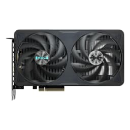Gigabyte GeForce RTX 5060 Ti Eagle OC 16GB Negro, vista superior: dos ventiladores con logo Eagle en azul y Gigabyte