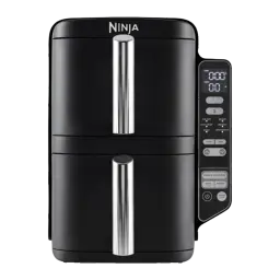 Ninja Freidora Aire Double Stack SL300EU 7,6L Negro, vista frontal: dos cestas apiladas con asas cromadas y panel de control