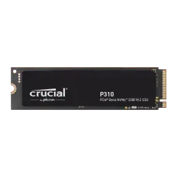Crucial P310 500GB M.2 NVMe negro, vista frontal: carcasa negra mate con logo Crucial y texto PCIe Gen4 NVMe 2280