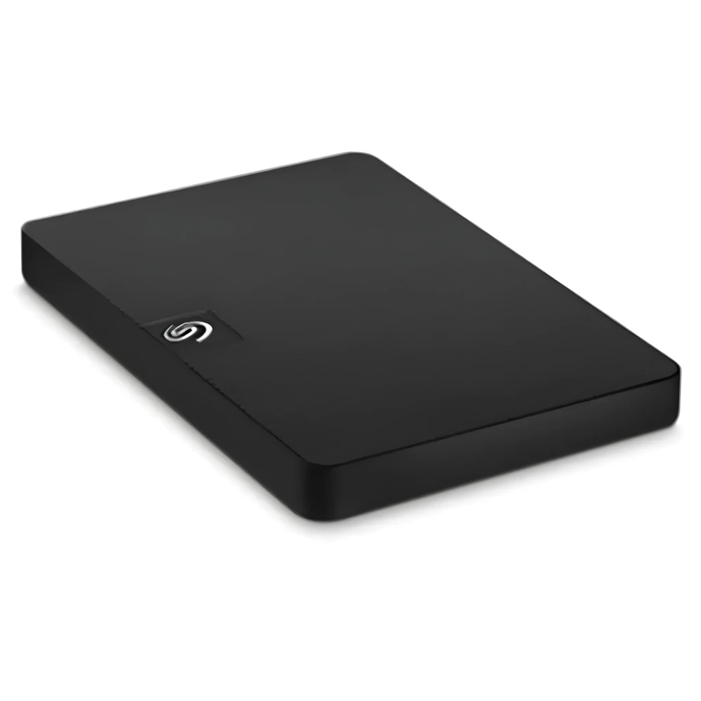 Seagate Expansion STKN1000400 1TB preto, vista frontal: textura diagonal estriada e logótipo Seagate no canto esquerdo - Item4
