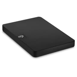 Seagate Expansion STKN1000400 1TB Negro, vista en perspectiva: superficie superior lisa con logo S iluminado en esquina