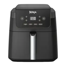 Ninja AF170EU freidora de aire 6.2 L negro, vista frontal: panel digital 210°, botones Air Fry Roast Reheat Dehydrate y asa