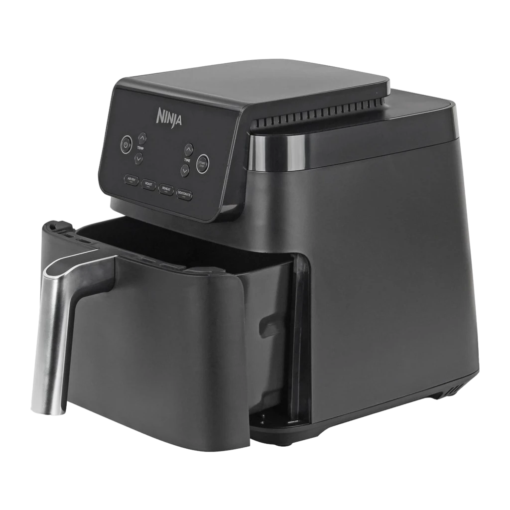 Ninja AF170EU friteuse à air 6.2 L noir, vue de face: écran digital 210°, boutons Air Fry Roast Reheat Dehydrate et poignée - Ítem1