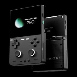 Consola portátil Trimui Brick Pro 1 GB/64 GB Preto com corpo preto, tela ampla, D-pad, dois analógicos, botões frontais e laterais, design compacto retro