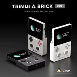 Consola portátil Trimui Brick Pro 1 GB/64 GB Branco com tela 2.8 pol, botões A/B/X/Y, direcional, analógico e acabamento branco minimalista