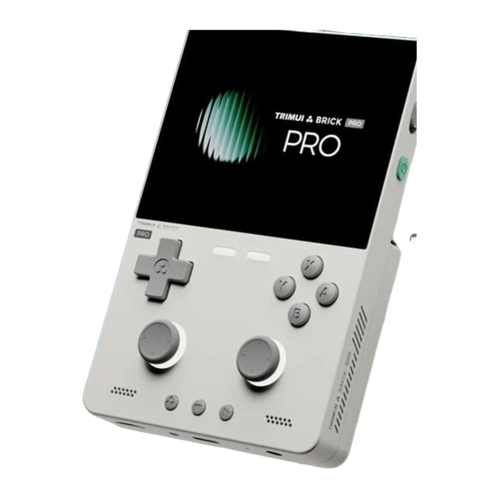 Console portable Trimui Brick Pro blanche, écran large, boutons A B et croix, deux joysticks, 1 Go RAM 64 Go stockage, haut-parleurs latéraux, design rétro - Ítem6