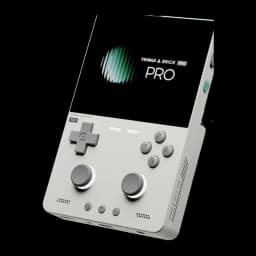 Consola portátil Trimui Brick Pro 1 GB/64 GB Branco com tela ampla, botões A/B/X/Y, dois analógicos, direcional em cruz, alto-falantes frontais e acabamento