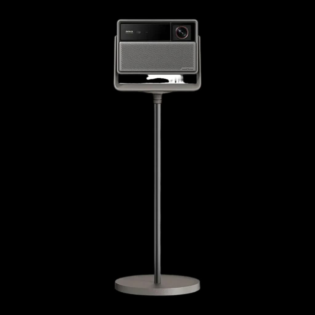 XGIMI Horizon 20 Pro 128GB gris, kit con pedestal: proyector montado en pie de suelo metálico alto, vista frontal completa