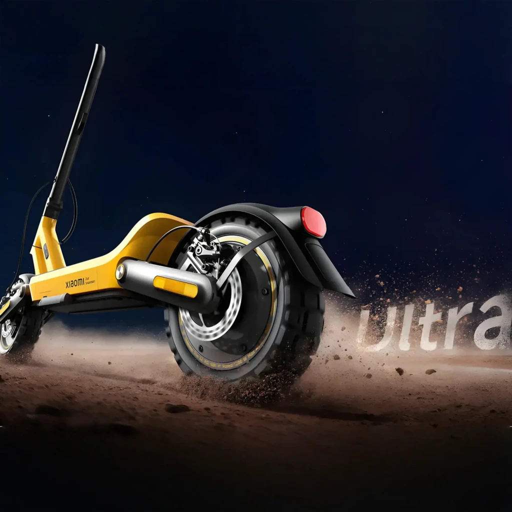 Xiaomi Electric Scooter 6 Ultra GL Negro Amarillo, vista lateral: patinete completo con chasis amarillo, manillar negro y - Ítem9