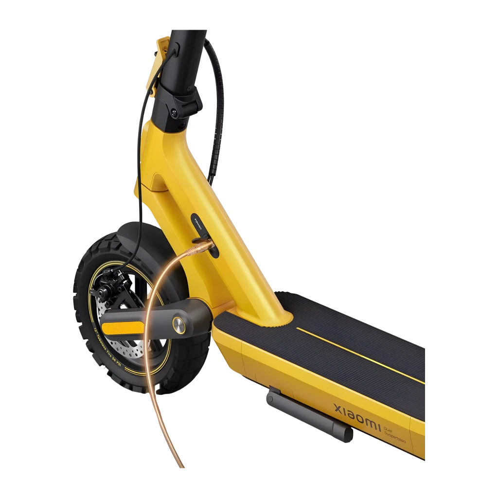 Xiaomi Electric Scooter 6 Ultra GL Negro Amarillo, vista lateral: patinete completo con chasis amarillo, manillar negro y - Ítem6
