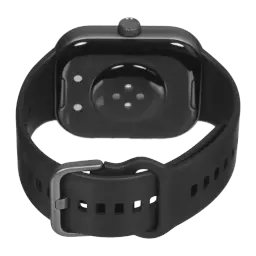 Honor Choice Watch 2 Pro Preto com pulseira de silicone preta, fivela metálica e sensores traseiros circulares para monitoramento e chamadas Bluetooth