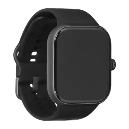 Honor Choice Watch 2 Pro Preto com caixa quadrada, tela preta sem molduras destacadas, coroa lateral e pulseira de silicone ajustável, design minimalista