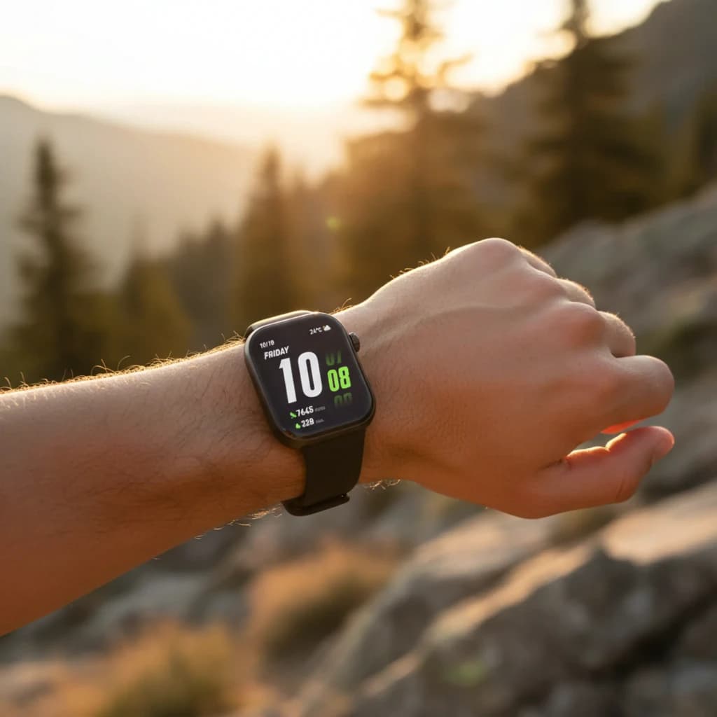 Honor Choice Watch 2i preto com tela retangular, pulseira de silicone, mostrador digital grande, visor de frequência cardíaca e indicadores de SpO2 e