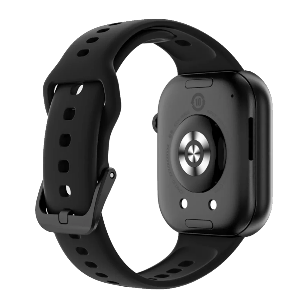 Honor Choice Watch 2i Negro con pantalla rectangular, correa de silicona, botón lateral y hebilla; muestra hora, clima, pasos, calorías y batería en verde y - Ítem9