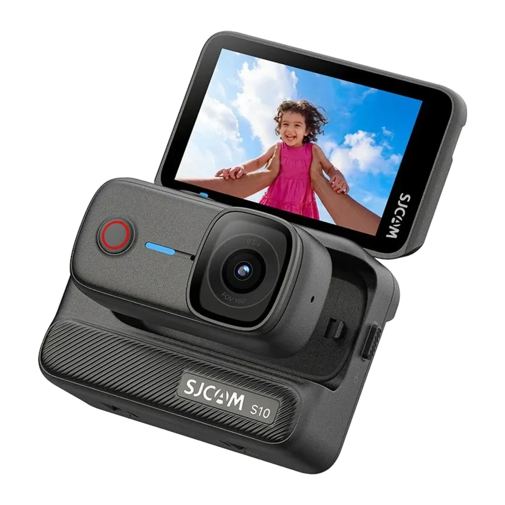 Cámara Deportiva SJCAM S10 4K 30fps, 128GB, lente gran angular, pantalla trasera a color, botón rojo frontal, cuerpo negro robusto, SteadyMotion 2.0, - Ítem2