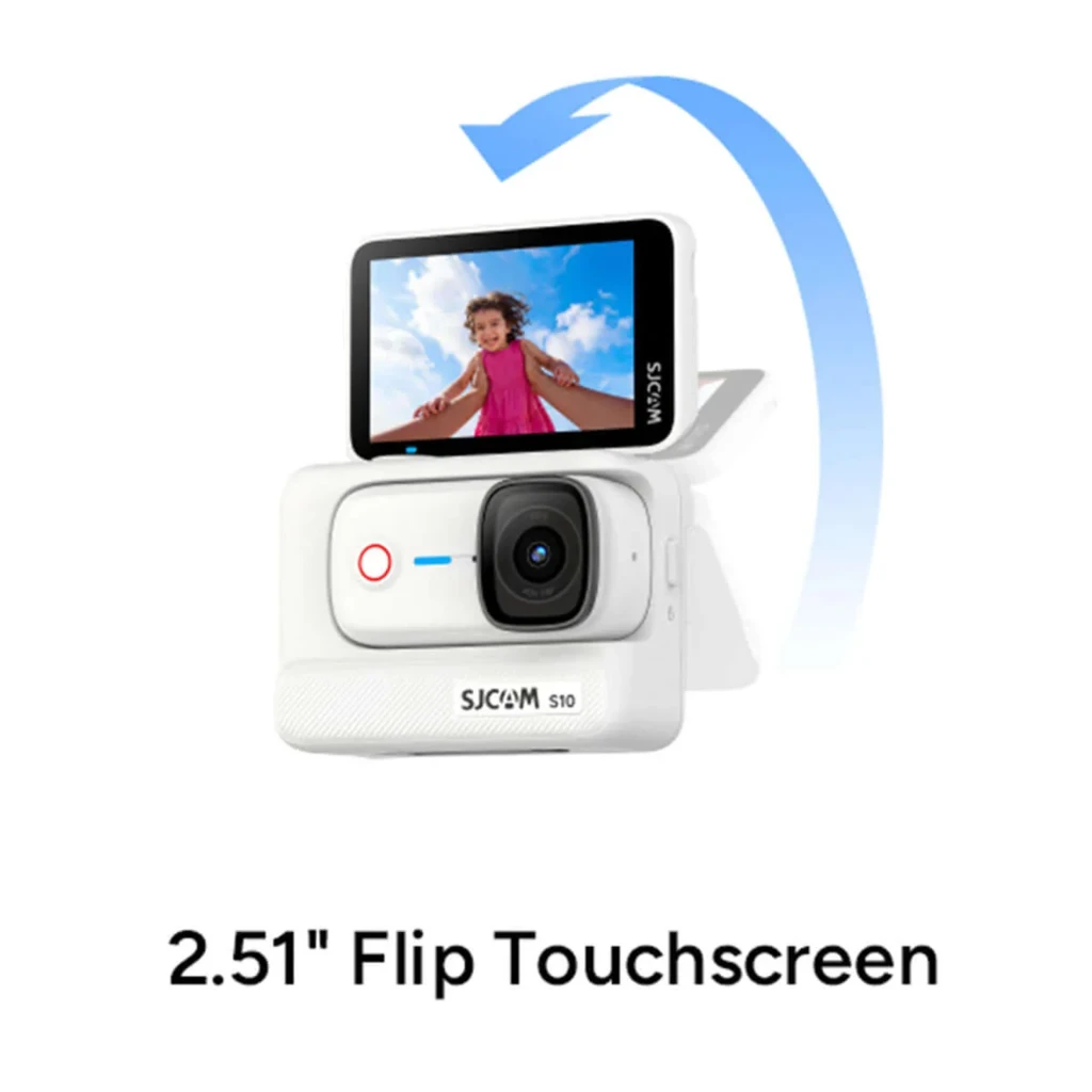 Cámara Deportiva SJCAM S10 4K 30fps, 128GB, lente gran angular, pantalla trasera a color, botón rojo frontal, cuerpo negro robusto, SteadyMotion 2.0, - Ítem9
