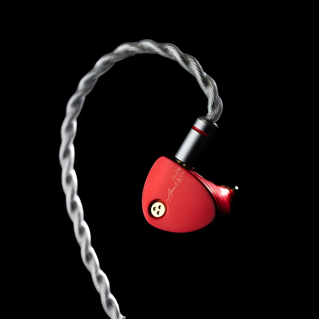 Auriculares MOONDROP Aria 2 In-Ear en aluminio rojo, carcasas triangulares, conectores balanceados 4.4 mm y 3.5 mm, cable trenzado plateado desmontable - Ítem5