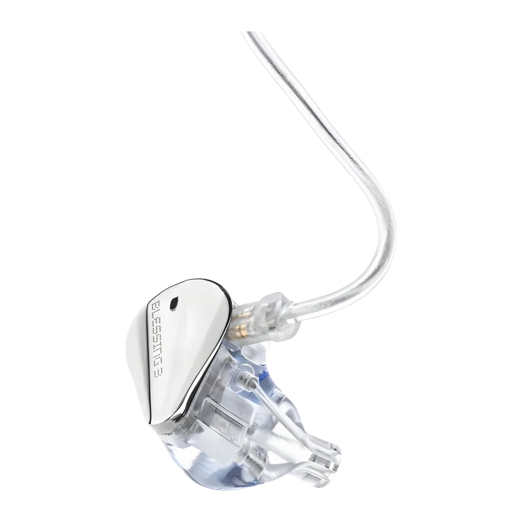 Auriculares Moondrop Blessing 3 In-Ear Cable Hi-Res con carcasas plateadas brillantes, bordes pulidos y boquillas transparentes con detalle azul claro - Ítem4