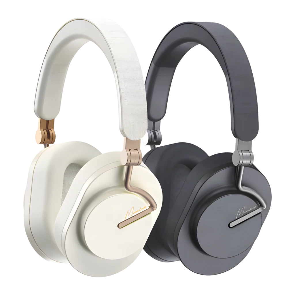 Auriculares Moondrop Edge Grey con diadema acolchada, copas ovaladas gris oscuro y bisagras metálicas; diseño elegante y ergonómico con almohadillas gruesas - Ítem2
