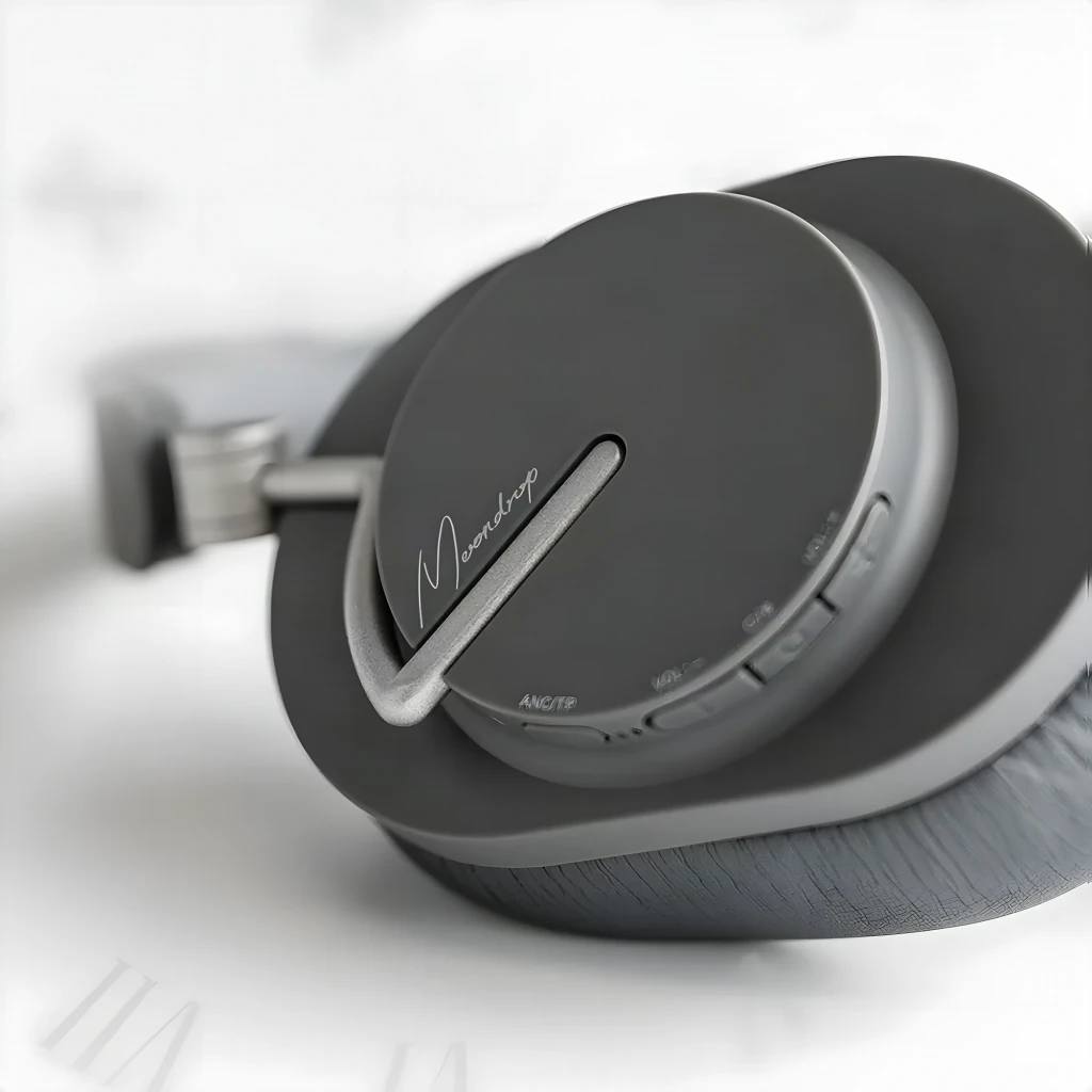 Auriculares Moondrop Edge Grey con diadema acolchada, copas ovaladas gris oscuro y bisagras metálicas; diseño elegante y ergonómico con almohadillas gruesas - Ítem5