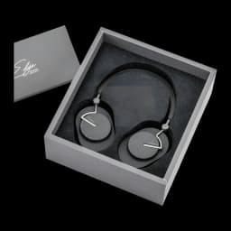 Casque Moondrop Edge Grey ANC hybride, arceau noir, oreillettes ovales grises au logo argenté, présenté dans un coffret gris avec mousse de protection