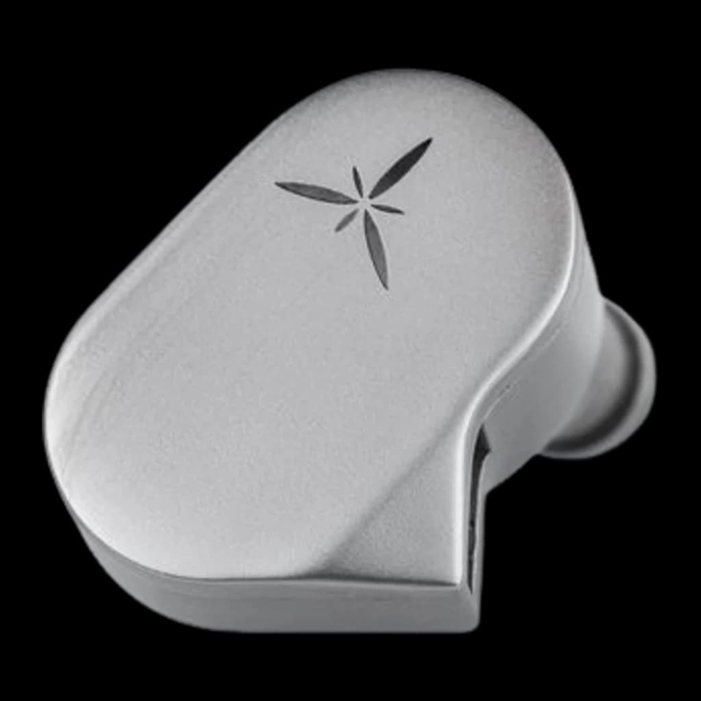Écouteur IEM Moondrop LAN en métal argenté, coque lisse avec motif étoilé gravé, embout intra-auriculaire, connectique 3,5 mm, driver béryllium 32 Ω