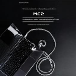 Câble audio argenté tressé 1,2 m avec micro, connecteur Jack 3,5 mm vers 2‑Pin 0,78 mm, souple et résistant, compatible IEM et usage mobile