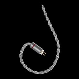 Câble Moondrop MC2 tressé argenté 1,2 m avec micro, connecteur Jack 3,5 mm vers 2‑pin 0,78 mm, fiches dorées et gaine transparente élégante