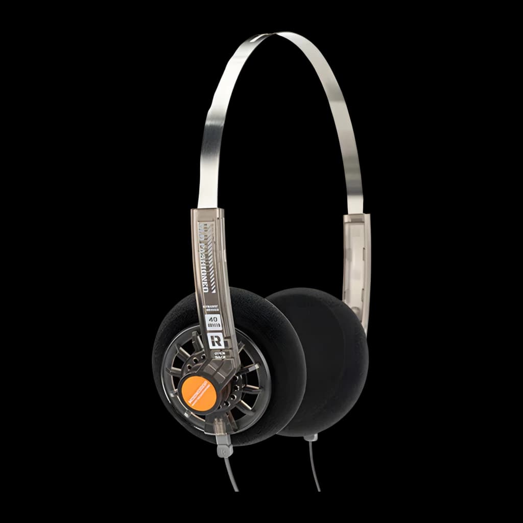 Casque Moondrop Old Fashioned on-ear métallique, arceau fin poli, oreillettes rondes en mousse, transducteur 40 mm, câble jack 3,5 mm avec design rétro