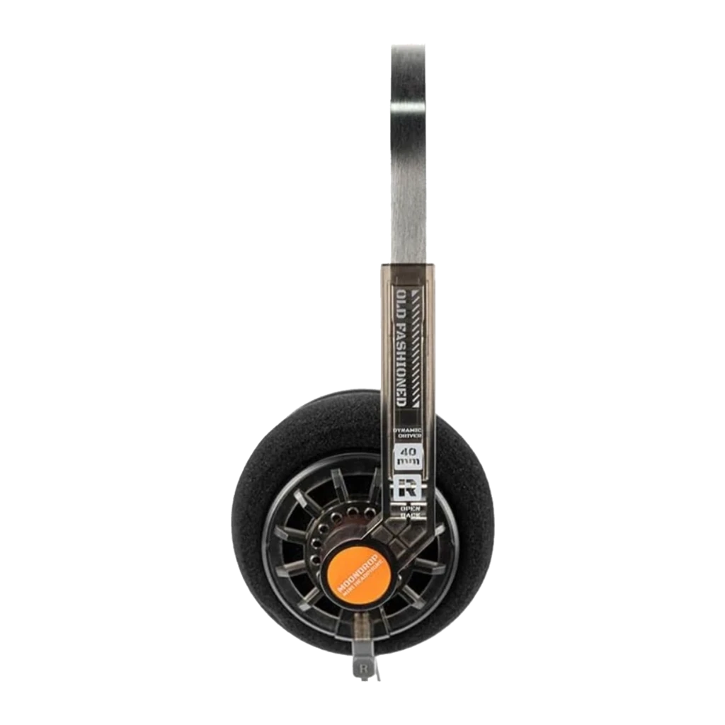 Auriculares Moondrop Old Fashioned on-ear con diadema metálica delgada, almohadillas de espuma, copa abierta con rejilla y acento naranja, cable jack 3.5 mm - Ítem5