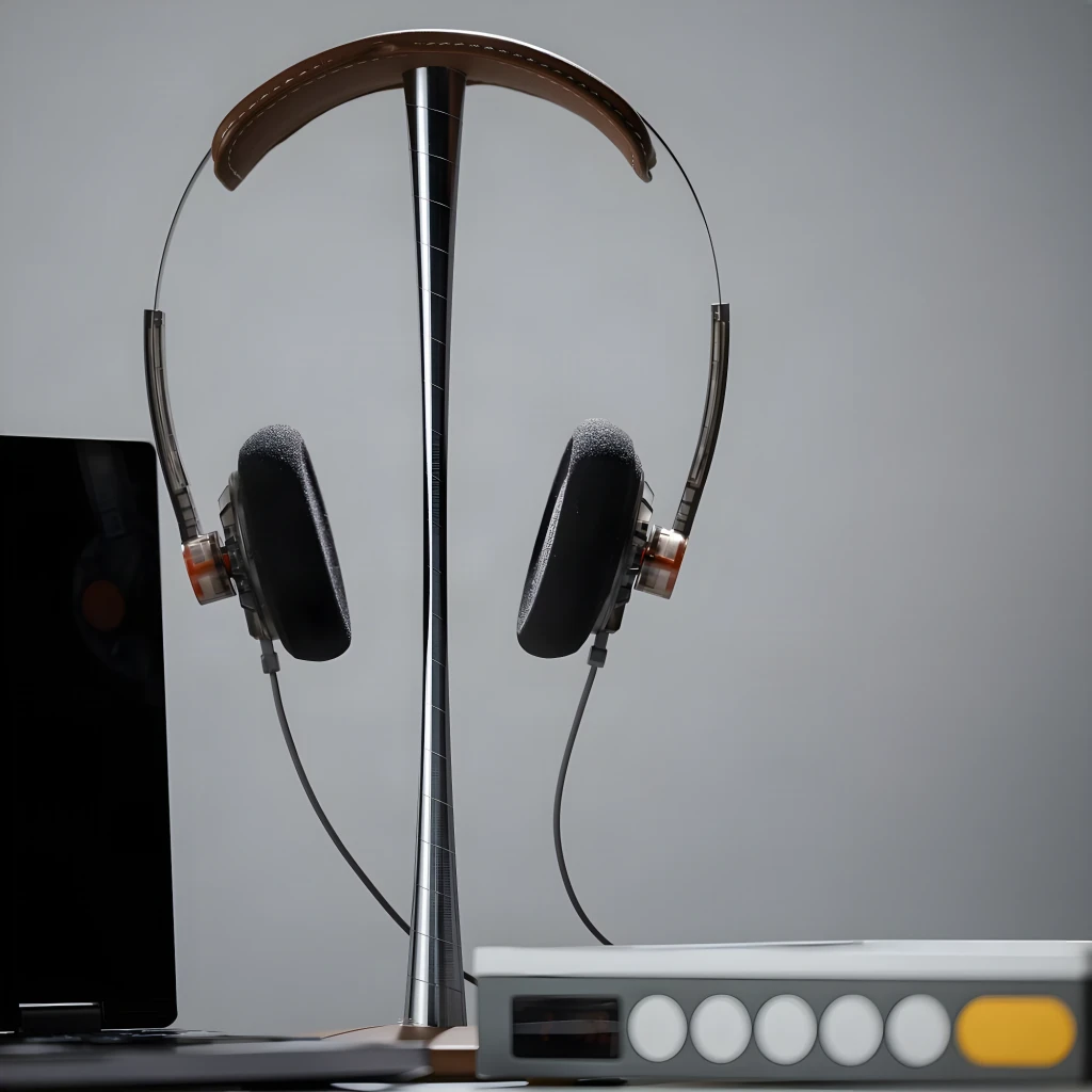 Auriculares Moondrop Old Fashioned on-ear con diadema metálica delgada, almohadillas de espuma, copa abierta con rejilla y acento naranja, cable jack 3.5 mm - Ítem2